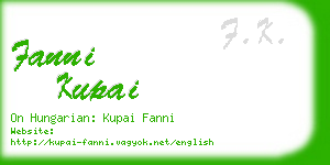 fanni kupai business card